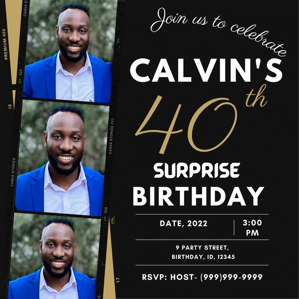 40th birthday party invite sent to guest 