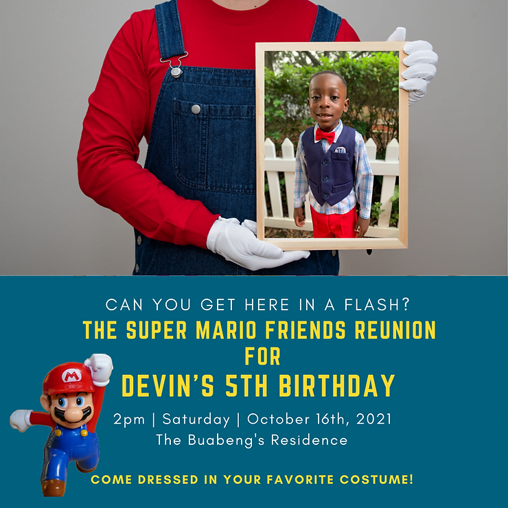 Diy Mario-theme party invite