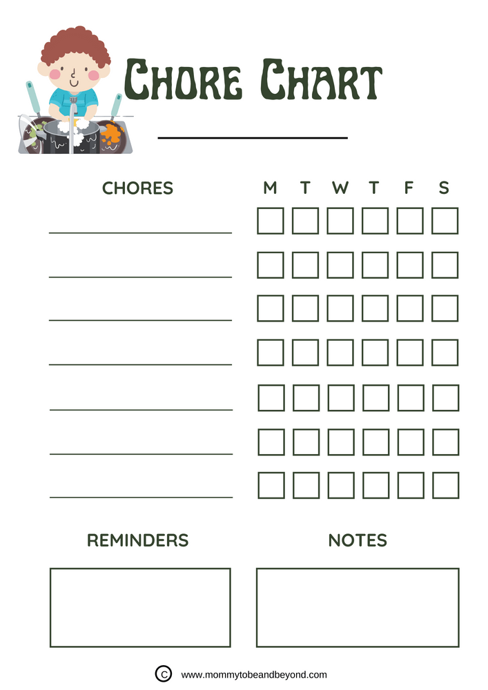 Mommy Inspired chore chart 